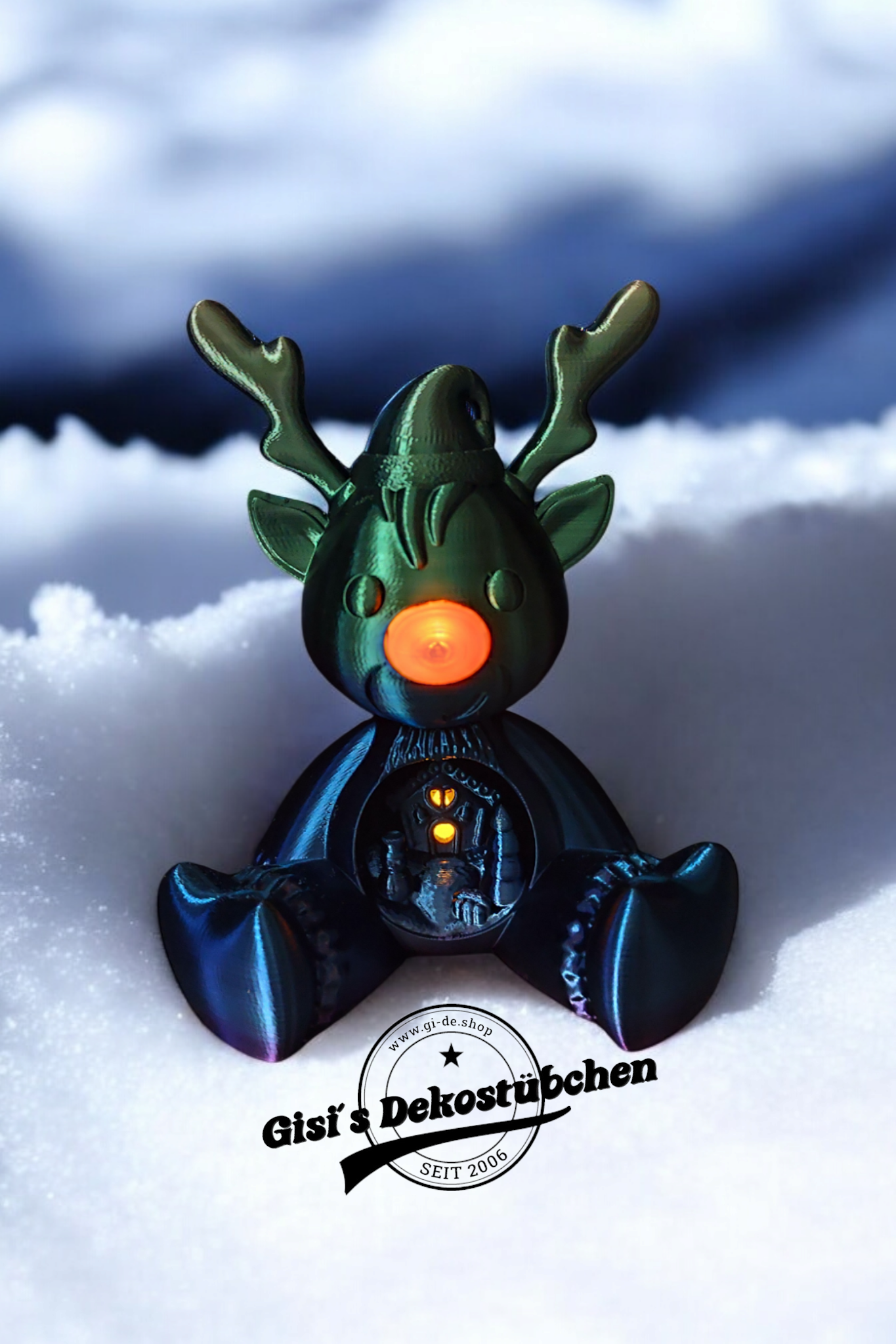 3D Rudolf mit der roten Nase