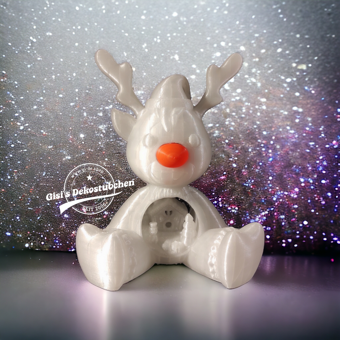 3D Rudolf mit der roten Nase
