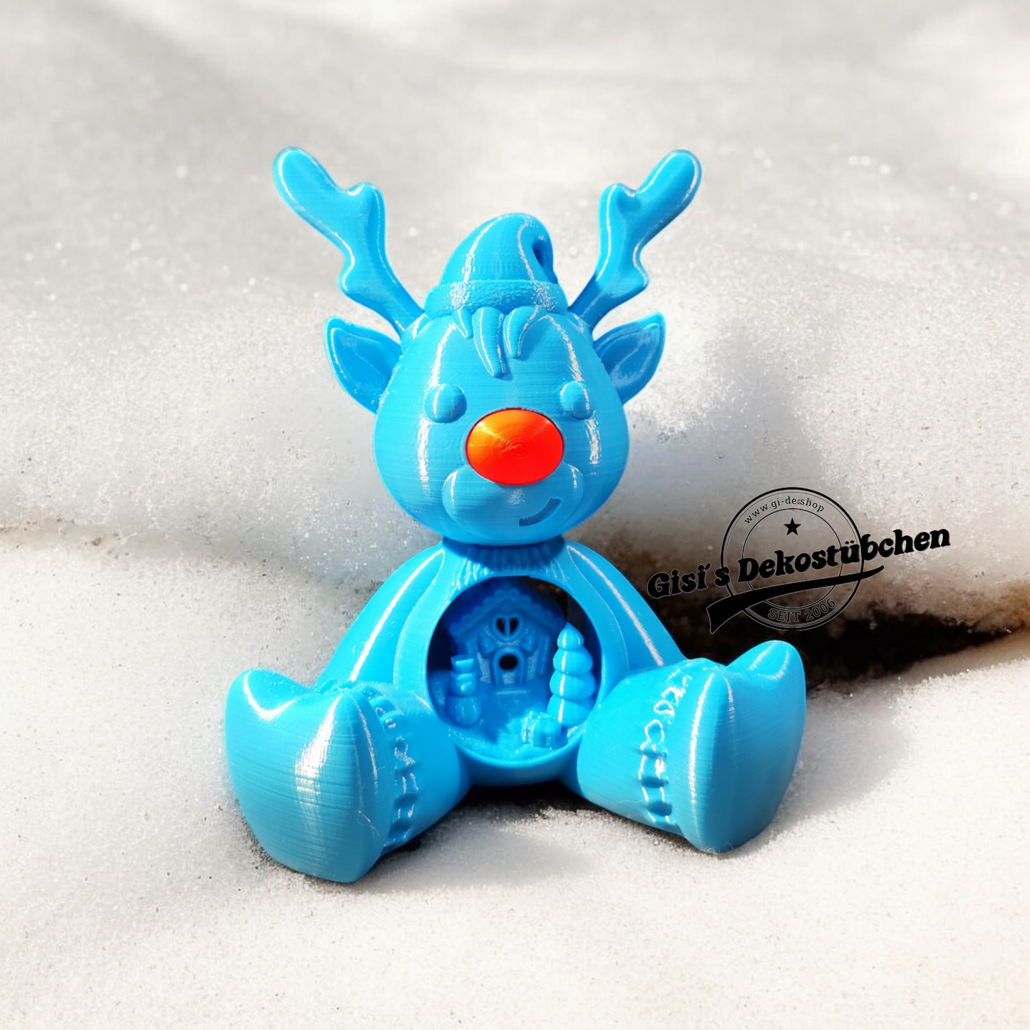 3D Rudolf mit der roten Nase