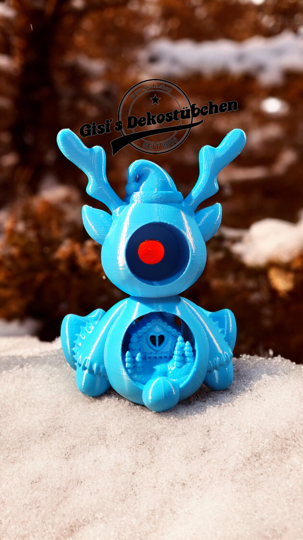 3D Rudolf mit der roten Nase