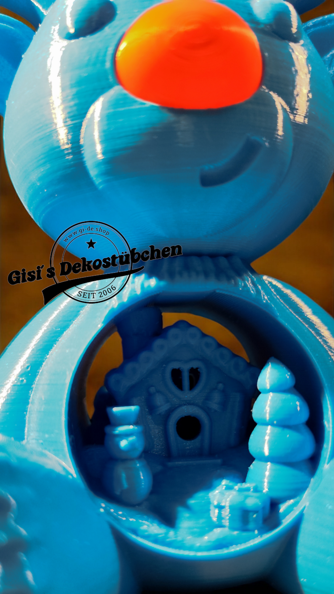 3D Rudolf mit der roten Nase