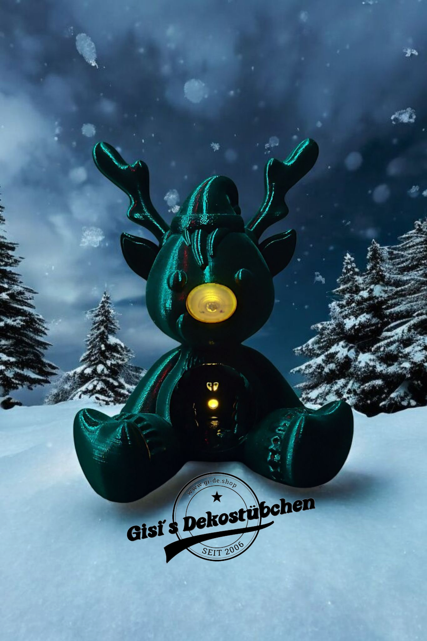 3D Rudolf mit der roten Nase