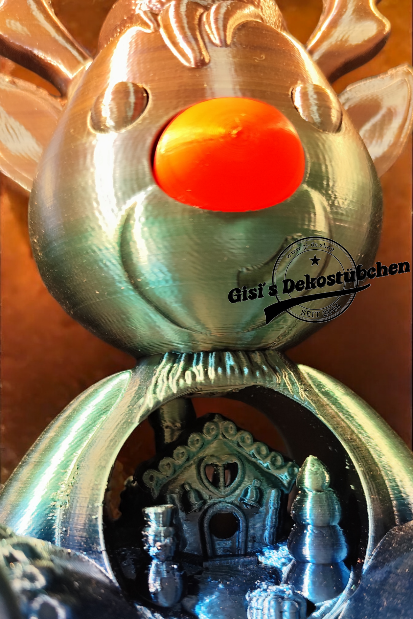 3D Rudolf mit der roten Nase
