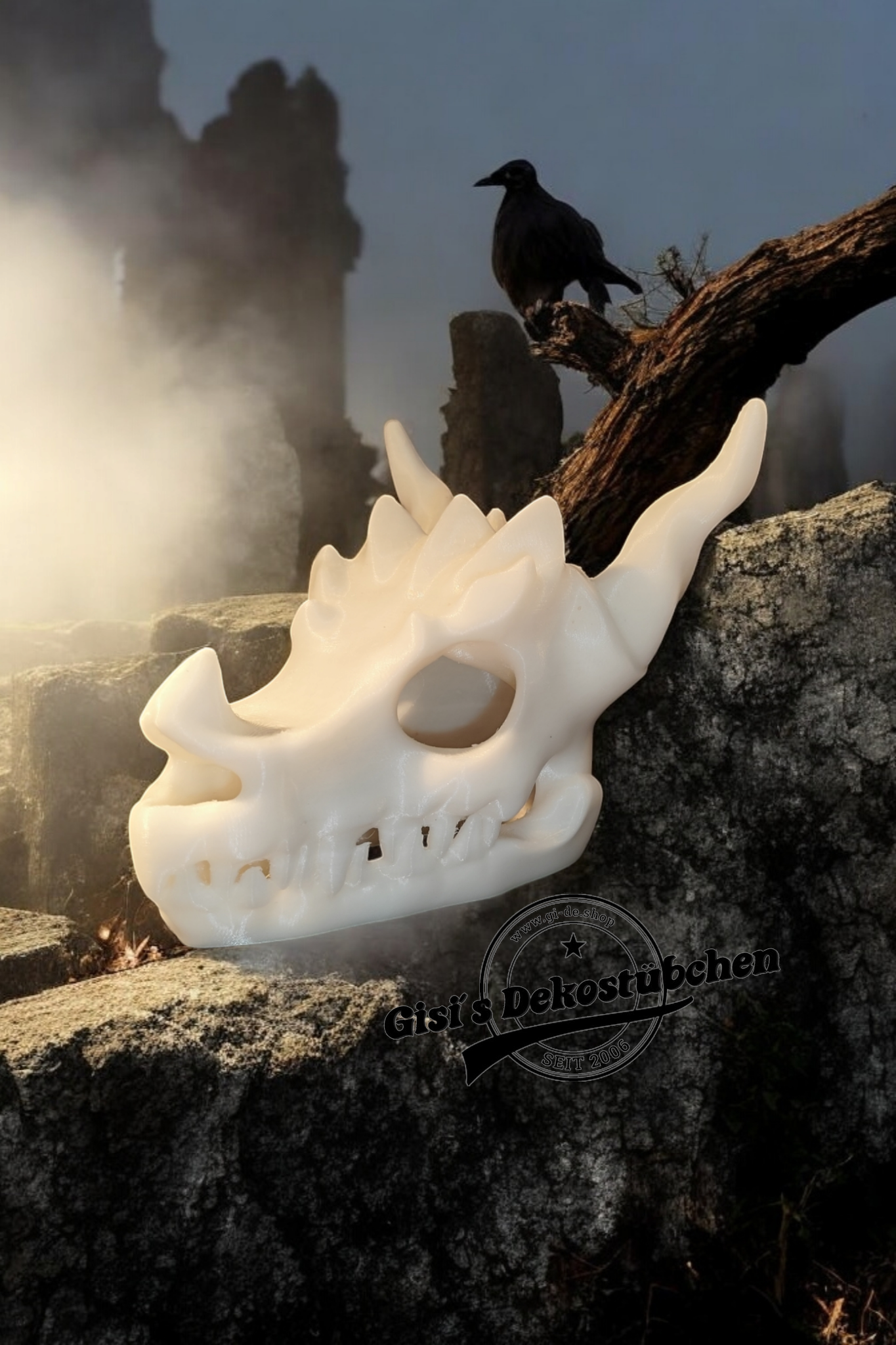 3D Schädel (Teelichthalter)