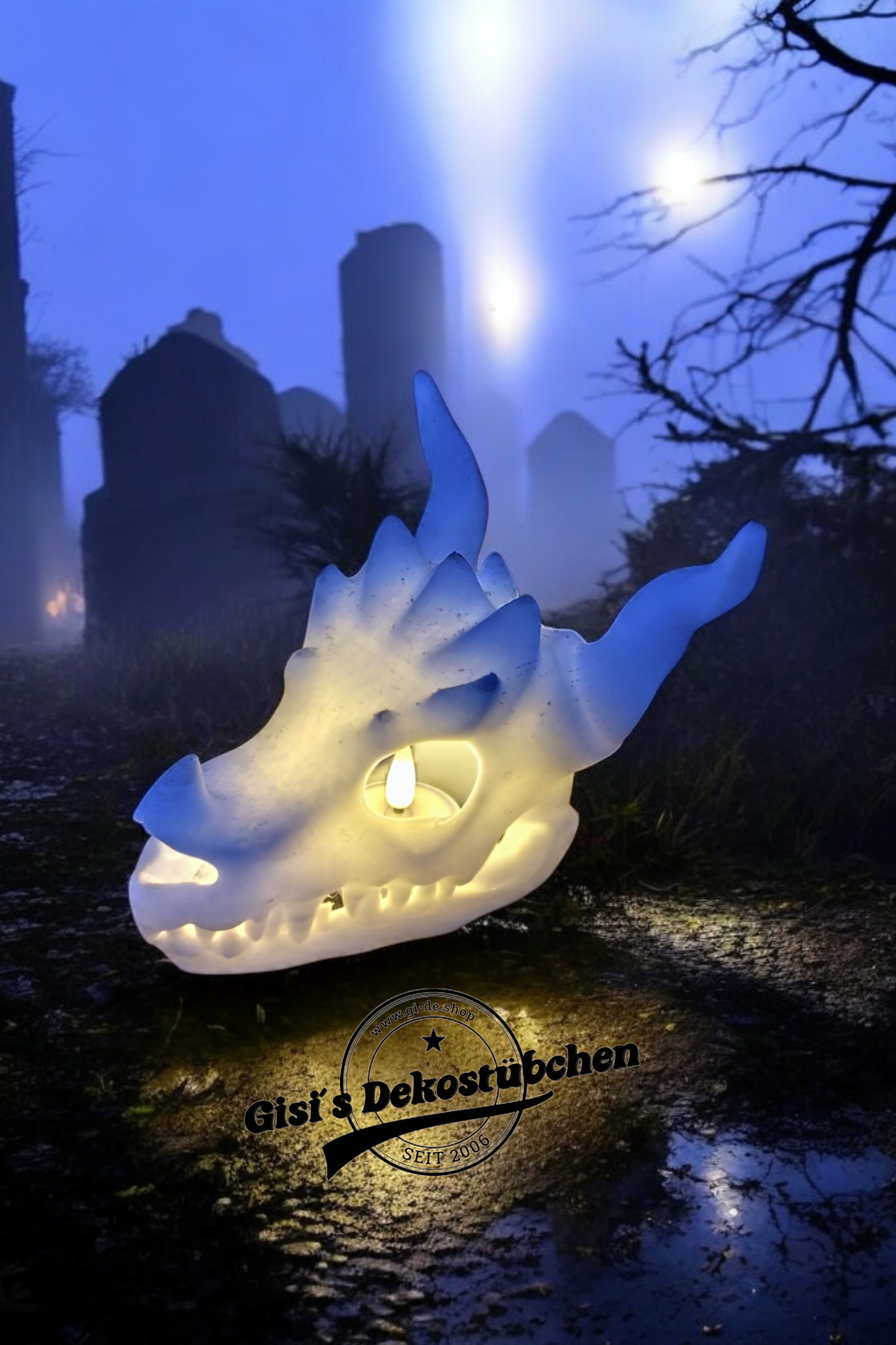 3D Schädel (Teelichthalter)