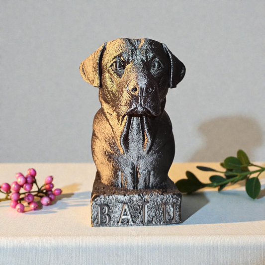 3D gedruckte Labrador Büste personalisiert – Labrador Statue mit Wunschnamen & Wunschfarbe