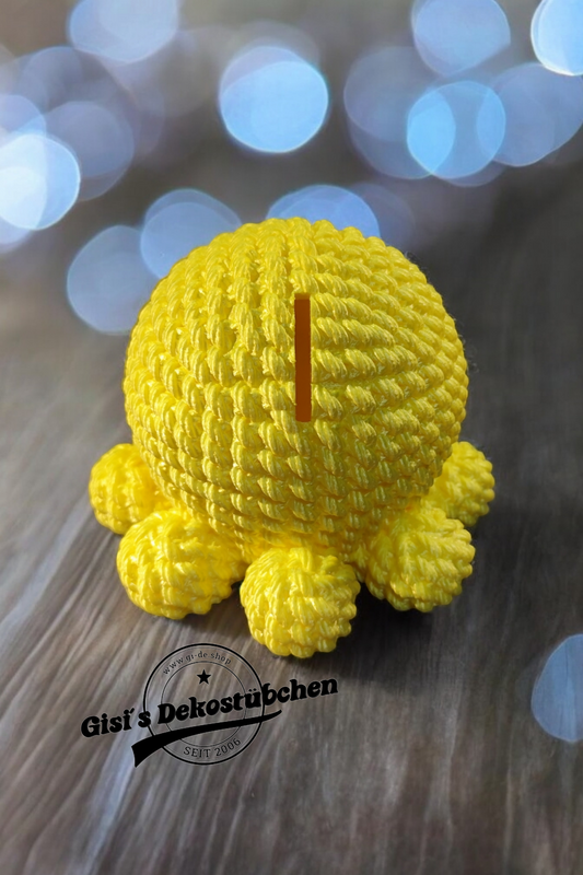 3D gedruckte Oktopus Spardose in Woll Optik