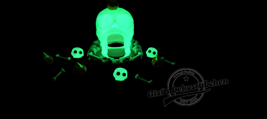 3D gedruckte Teelichthalter Totenkopfhaus