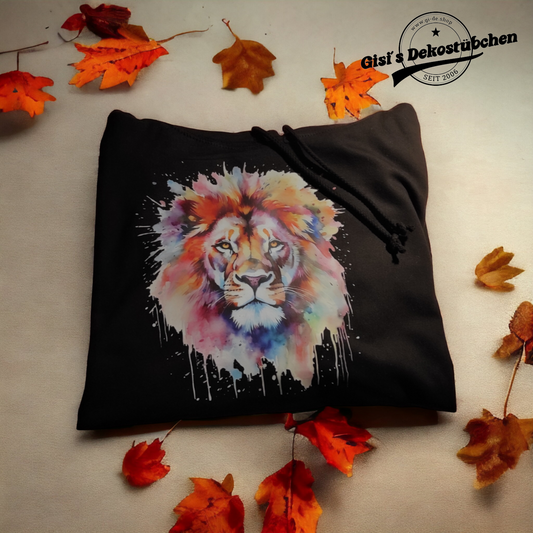 Aquarell Löwe Hoodie Pullover Liebhaber