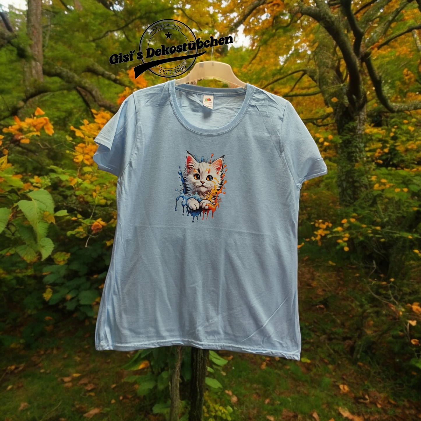 Aquarell cooles Katzen-Shirt, Geschenk