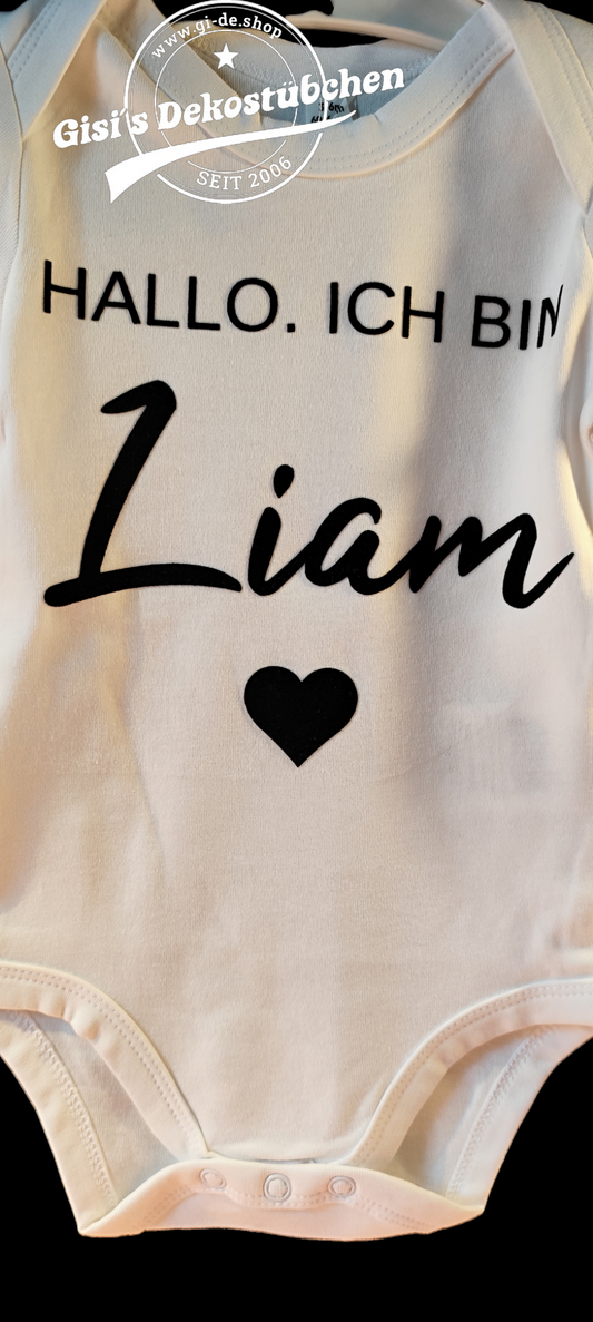 Baby Body personalisiert Hallo ich bin...