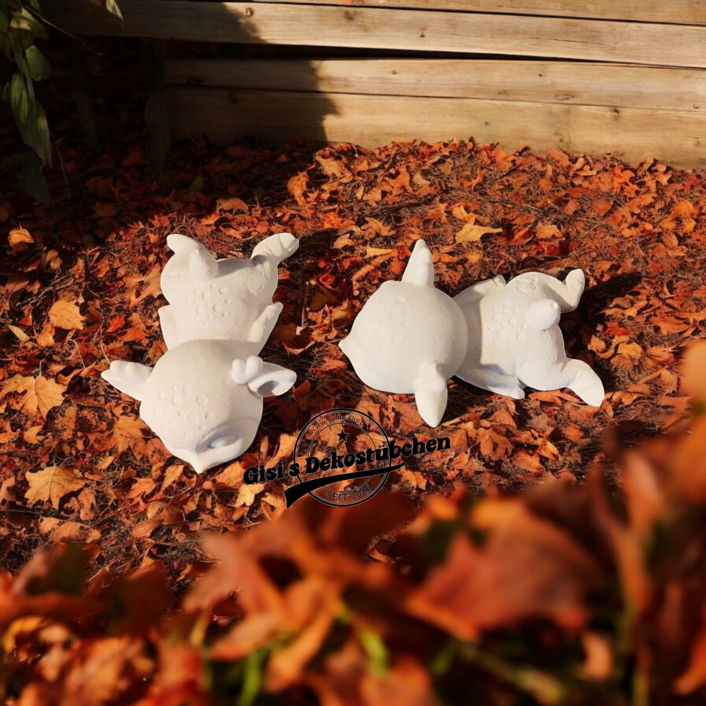 Bambi Reh Hirsch Artestone Deko weiß Mini
