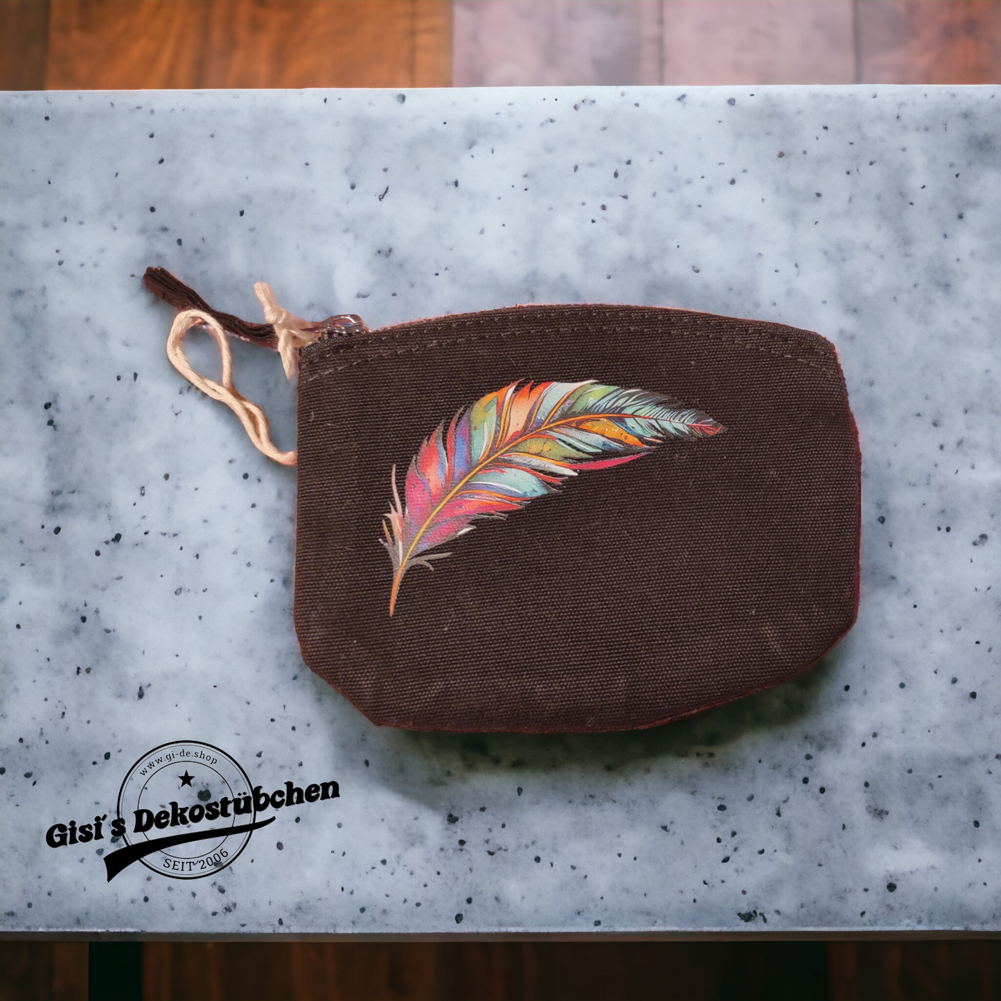 Bunte Feder Schminktasche, Accessoire Tasche, Feder Design Kosmetik Kulturtasche