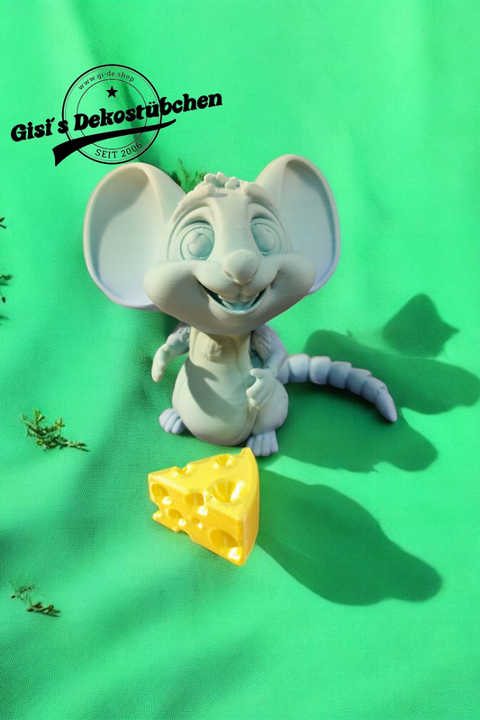 Cheesy Charme fürs Regal 3D gedruckte Maus mit Käse