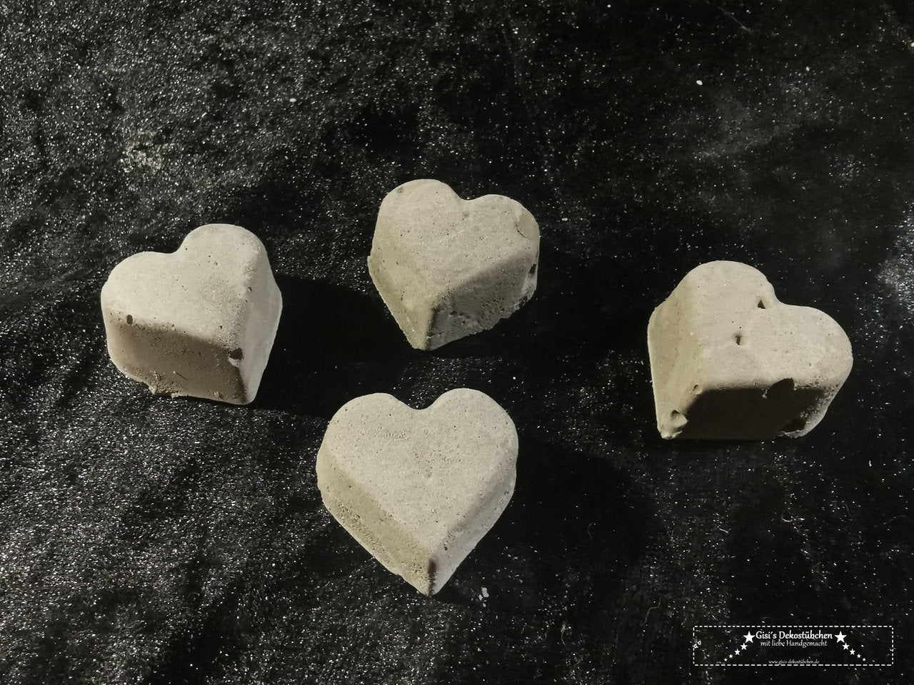 Deko Mini Herz Beton Garten Herbst Grabschmuck Geschenk