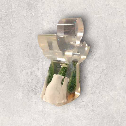 Epoxidharz Engel mit Mini Landschaft – handgefertigte Dekoration ---