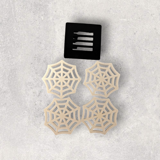 Epoxidharz Untersetzer Set 5-teilig – Spinnennetz Design – Halloween Deko ---