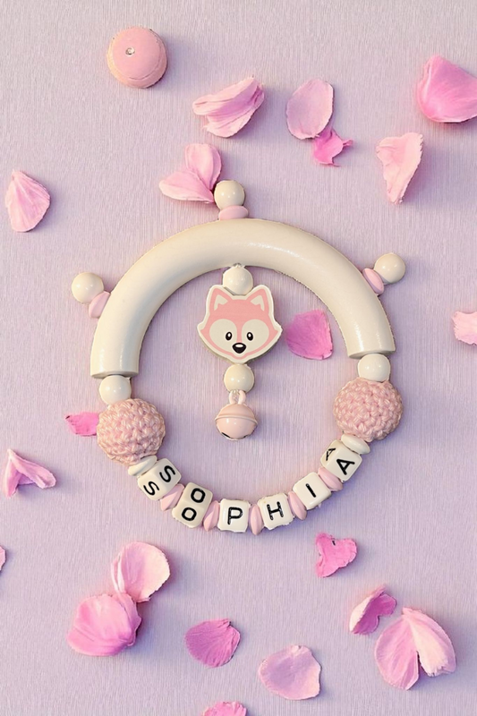 Greifling mit Fuchs und Häkelperle