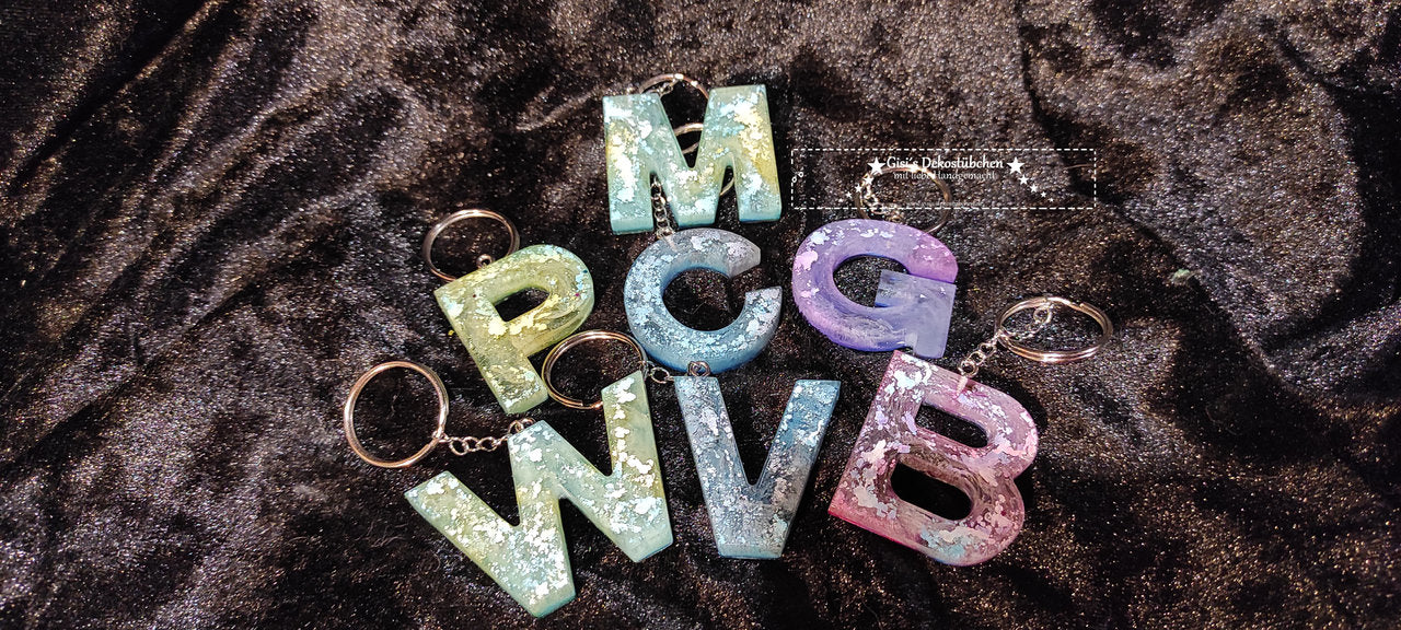 Harz Buchstaben Schlüsselanhänger