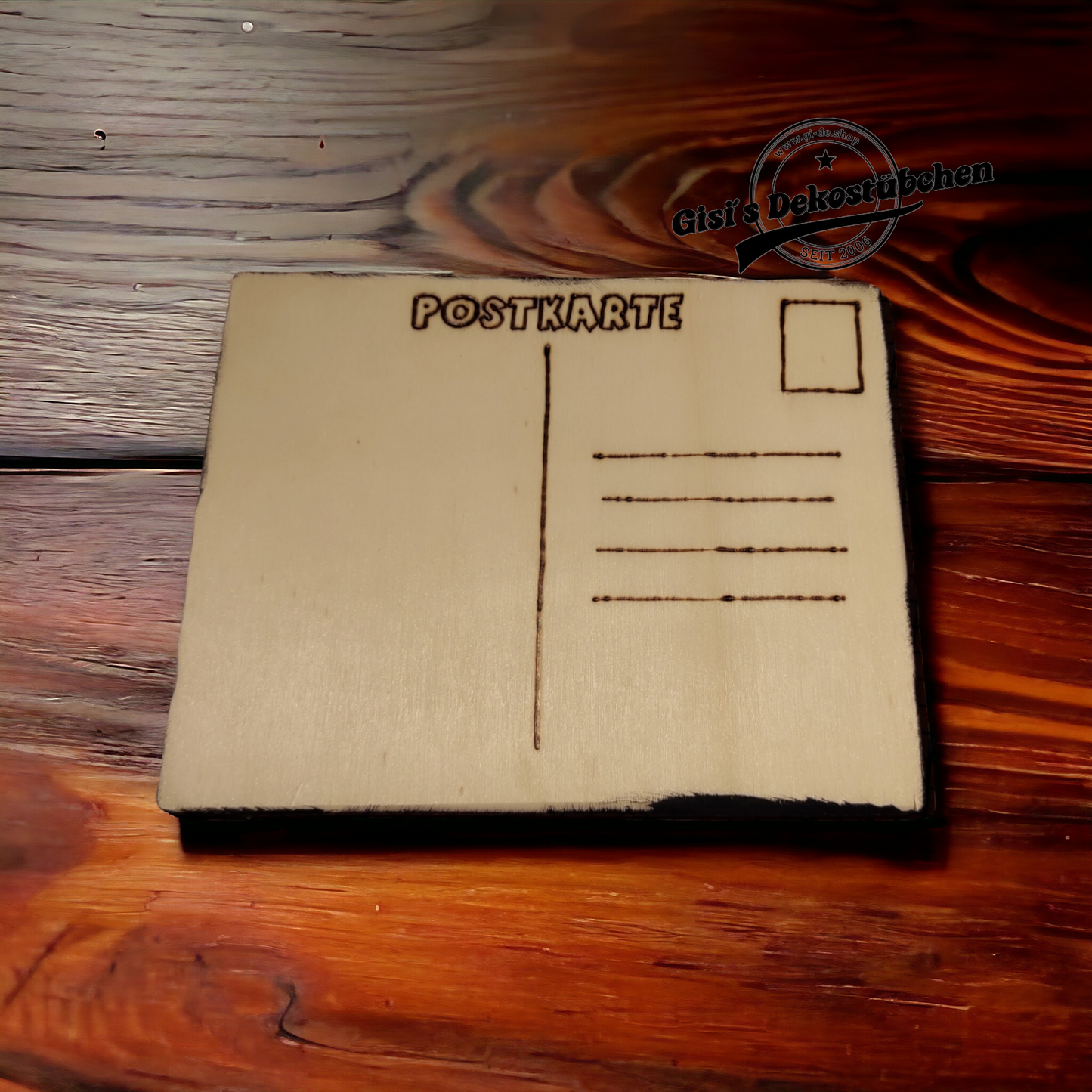Holz Postkarte