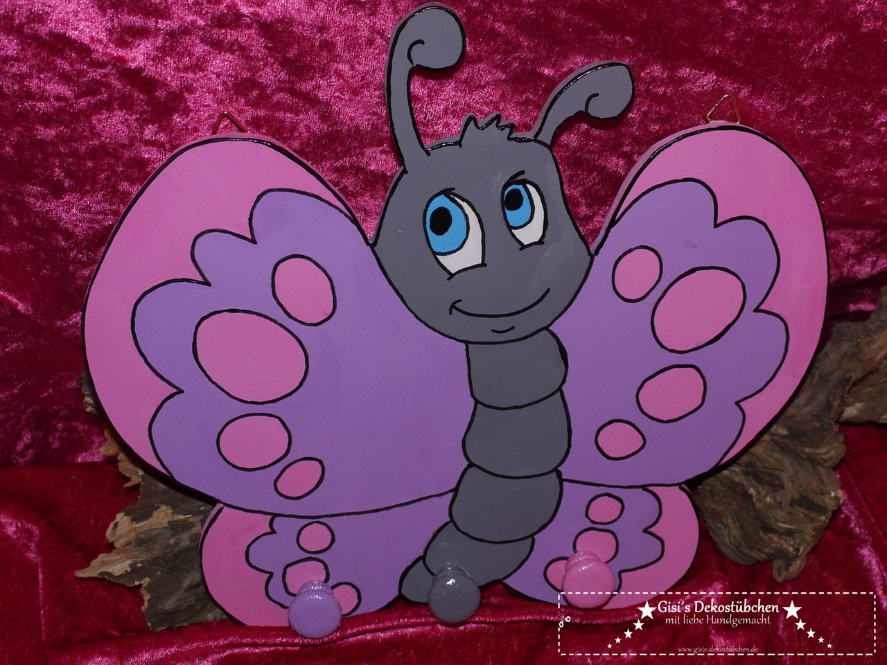 Holz Kinder Garderobe 3 Haken