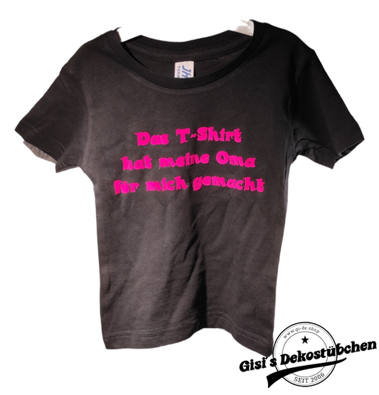 Baby / Kinder T-Shirt mit Wunschtext und unserm Logo zum Materialkostenpreis