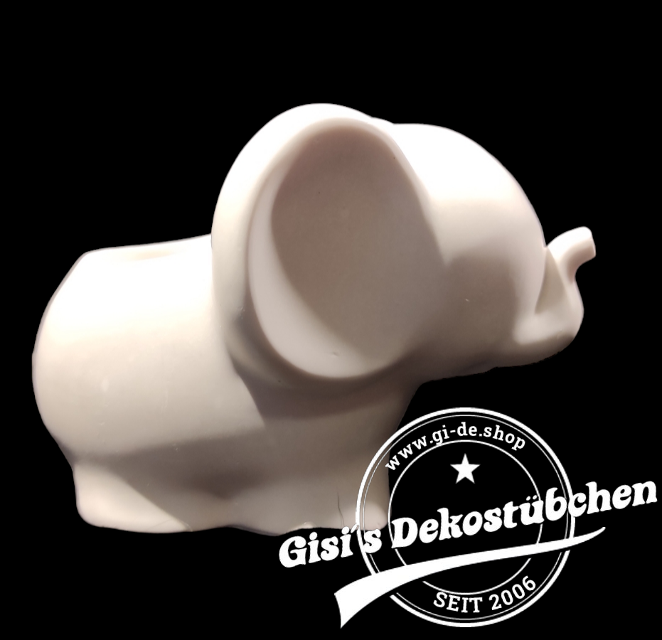Keramik Elefant Blumentopf / Teelichthalter