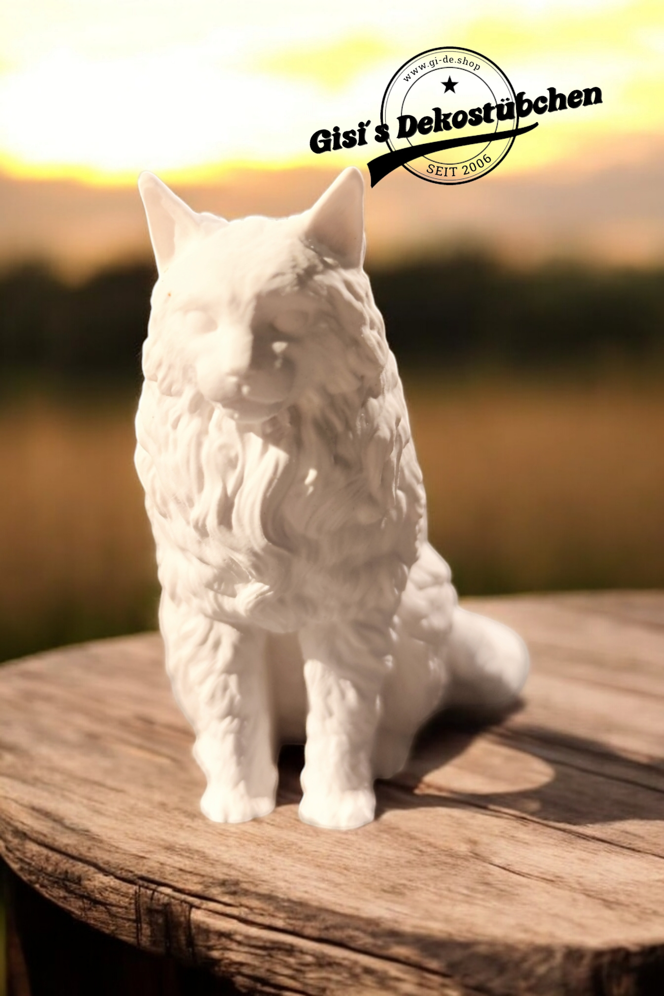 Keramik Maine Coon Katze Dekoration