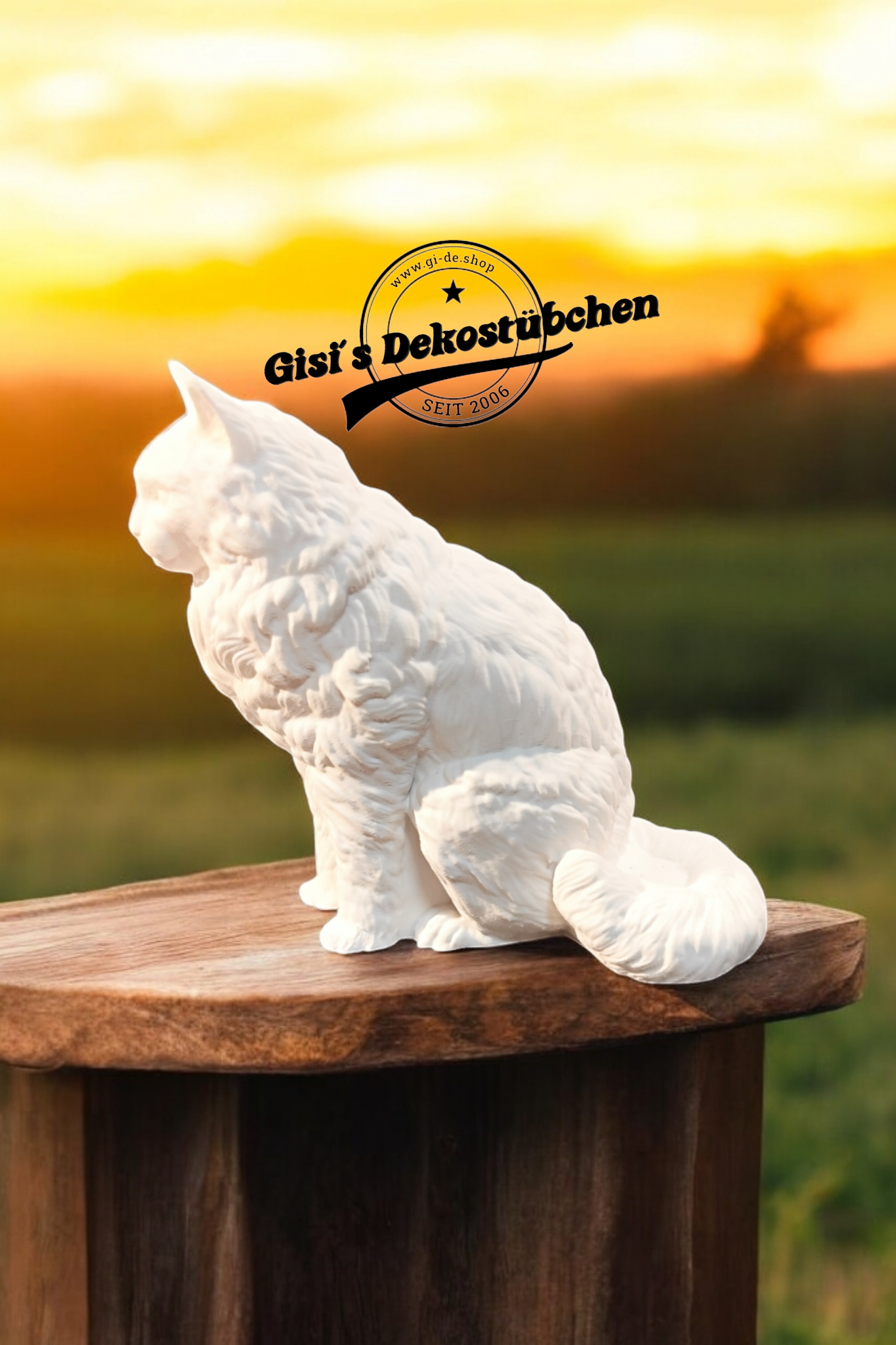 Keramik Maine Coon Katze Dekoration