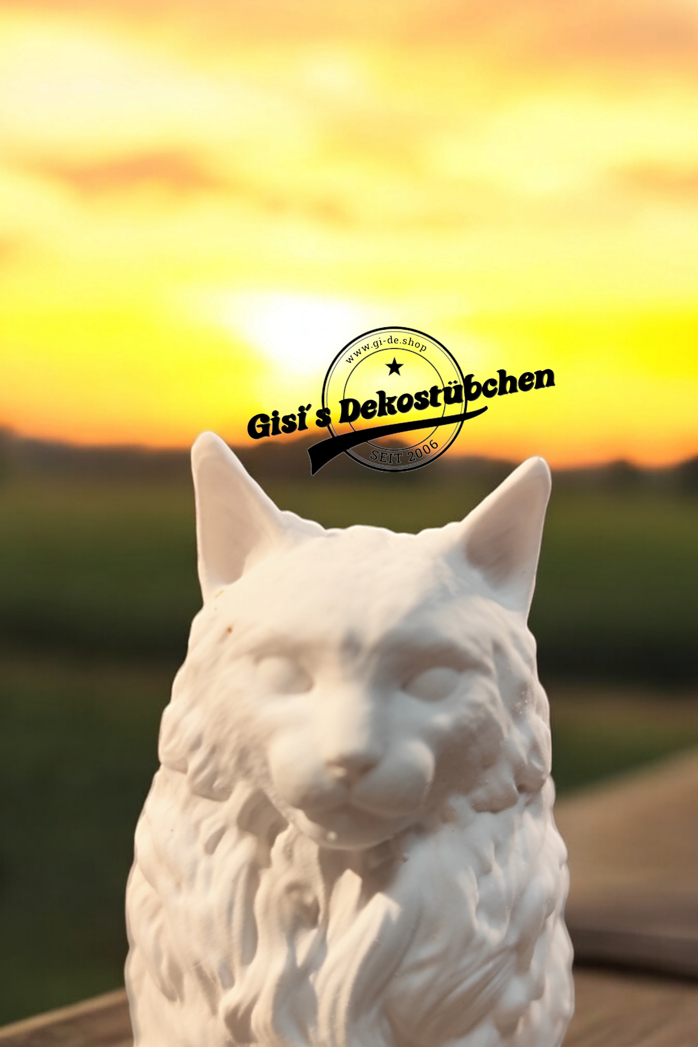 Keramik Maine Coon Katze Dekoration