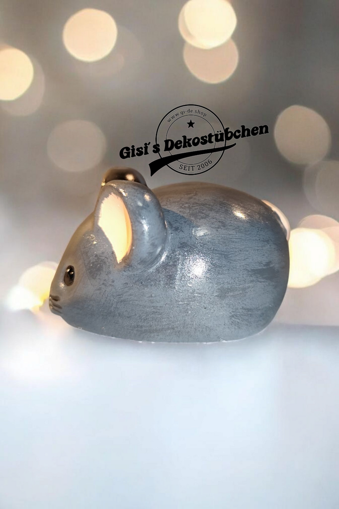 Keramik Maus Handbemalt