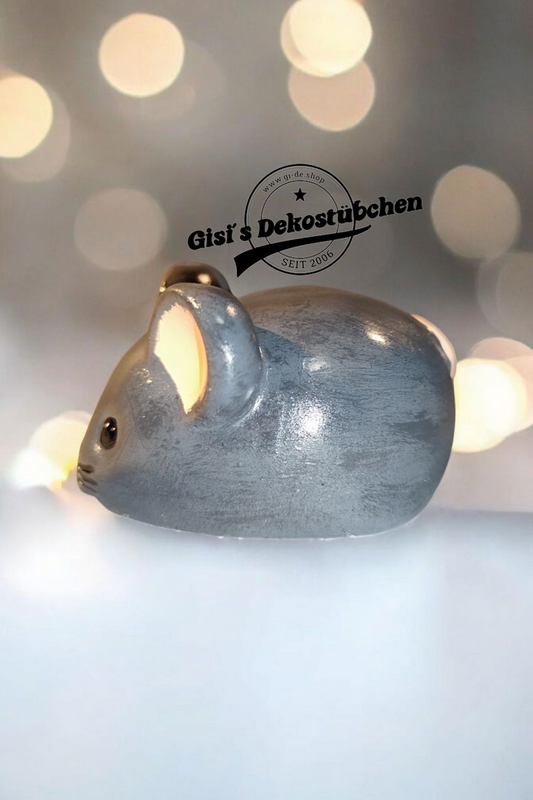 Keramik Maus Handbemalt