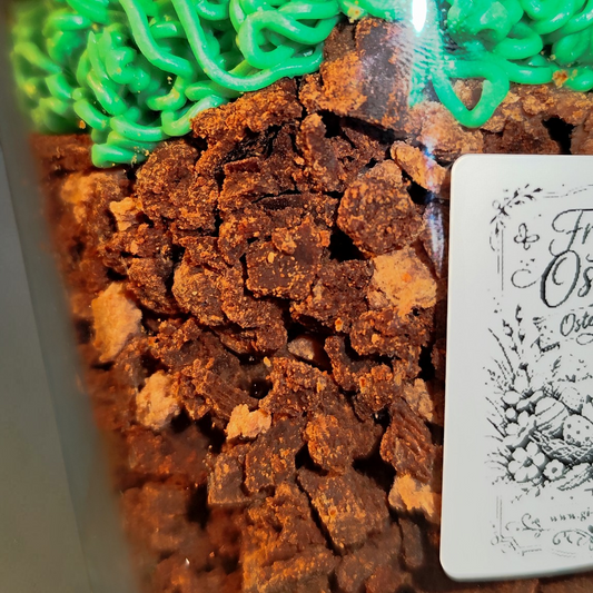 Kerze „Frohe Ostern – Osterwiese“ aus Sojawachs | Frühlingskerze mit langer Brenndauer