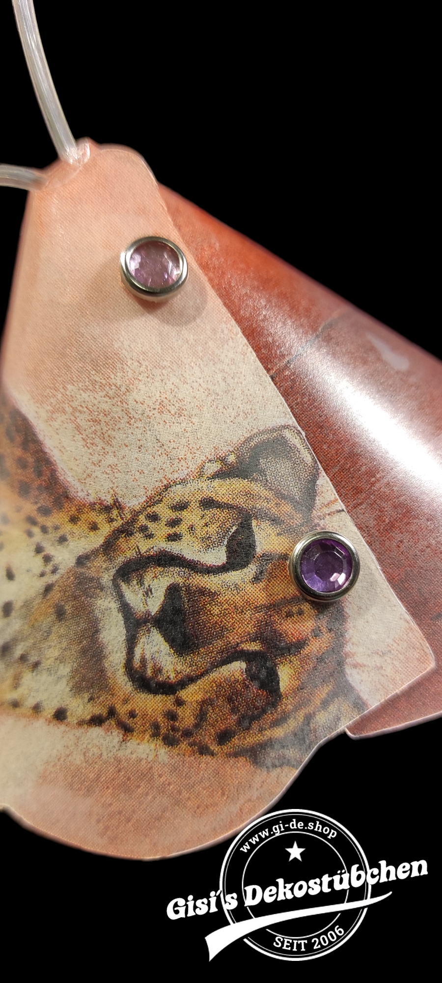 Lampe mit Lichterkette Afrika Tiere Zebras, Geparden mit LED