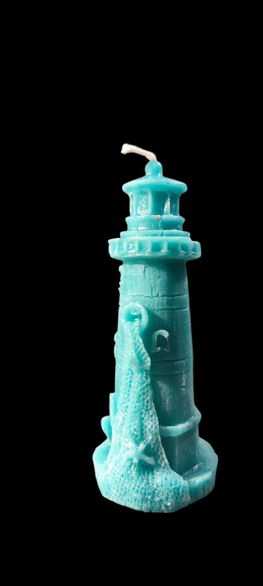 Leuchtturm Kerze aus Paraffinwachs – Wunschfarbe & Wunschduft wählbar