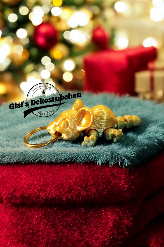 Maus 3D Druck Schlüsselanhänger Figur Deko