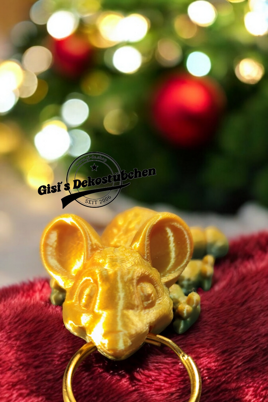 Maus 3D Druck Schlüsselanhänger Figur Deko