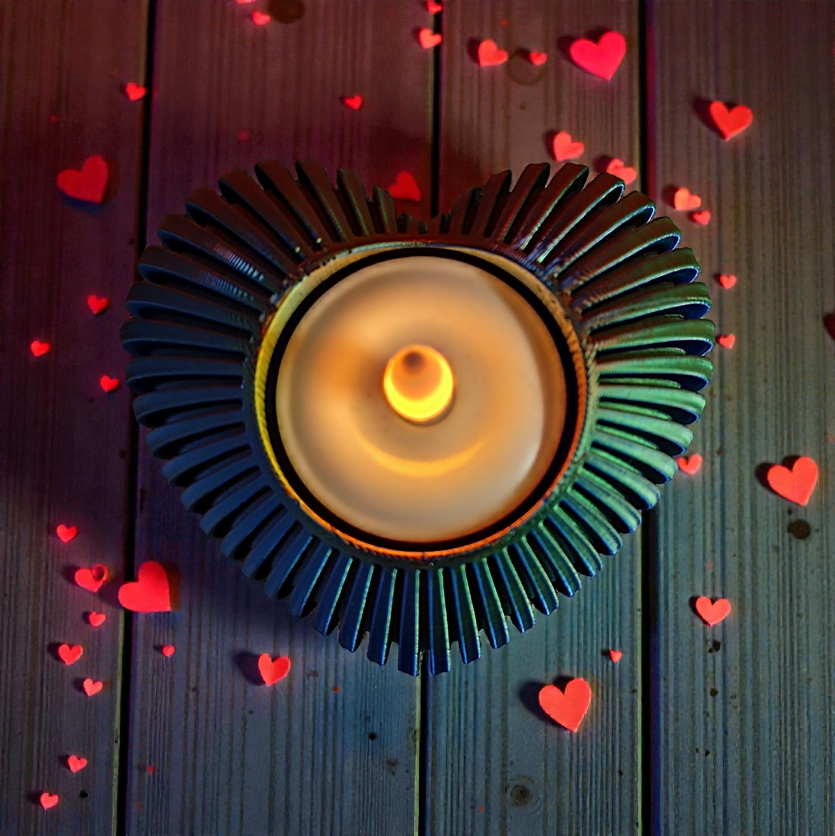 Moderner Herz-Teelichthalter – stilvolle Deko für LED-Teelichter