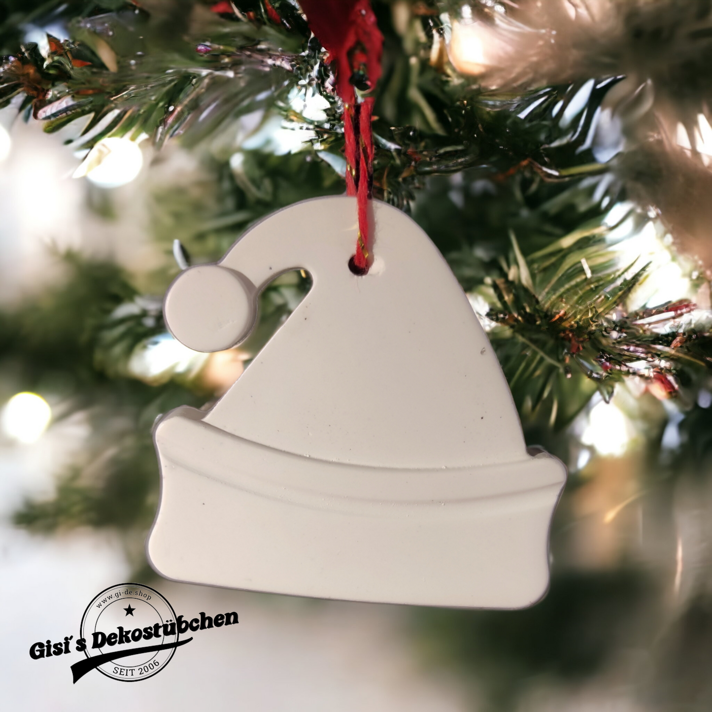 Mütze, Keramik Weihnachten, Christbaumschmuck, Wohndeko