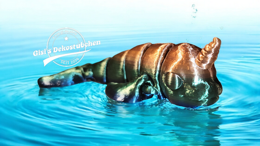 Narwal gross - 20 cm lang - 3D-Druck - voll beweglich - viele Farben möglich