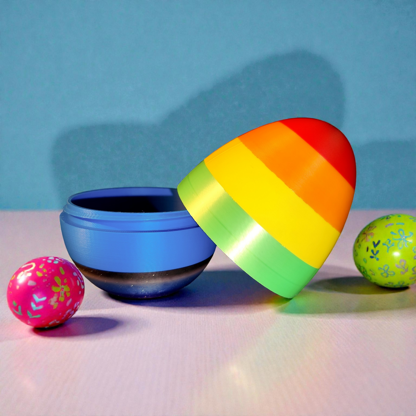 Regenbogenei mit Schraubverschluss – 3D Osterei zum Befüllen – Osterdeko
