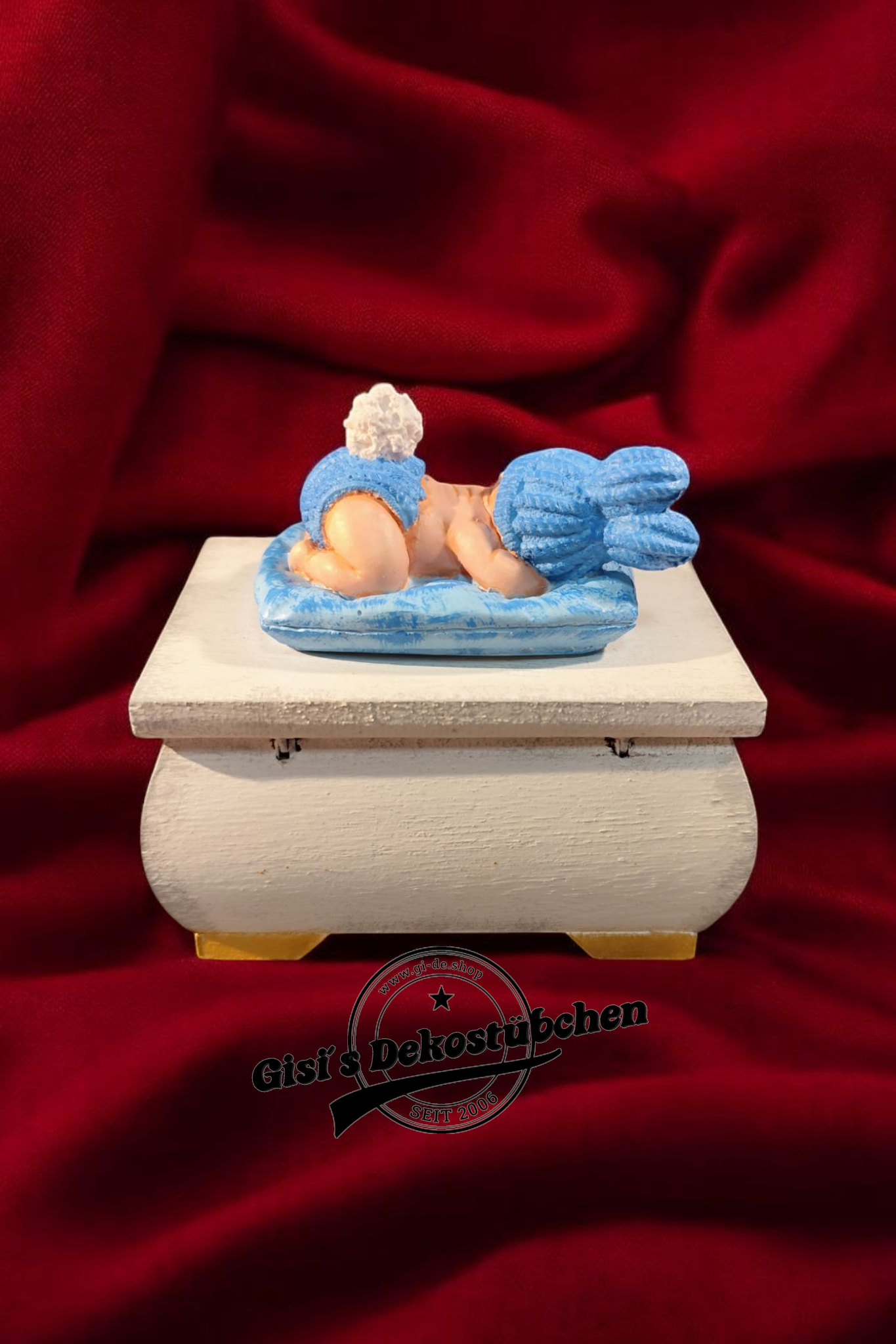 Schatztruhe mit Babyfigur handgemachte