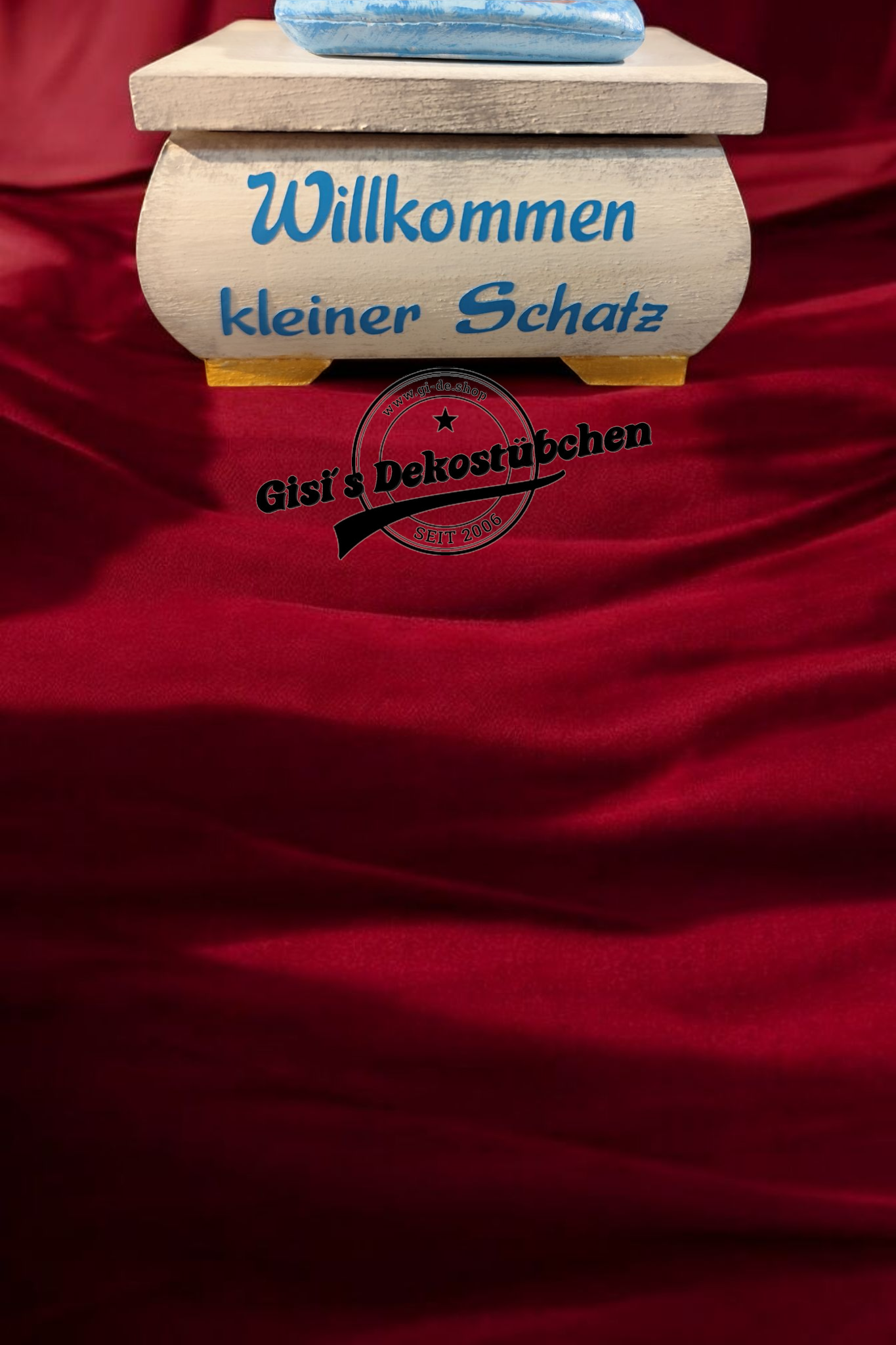 Schatztruhe mit Babyfigur handgemachte