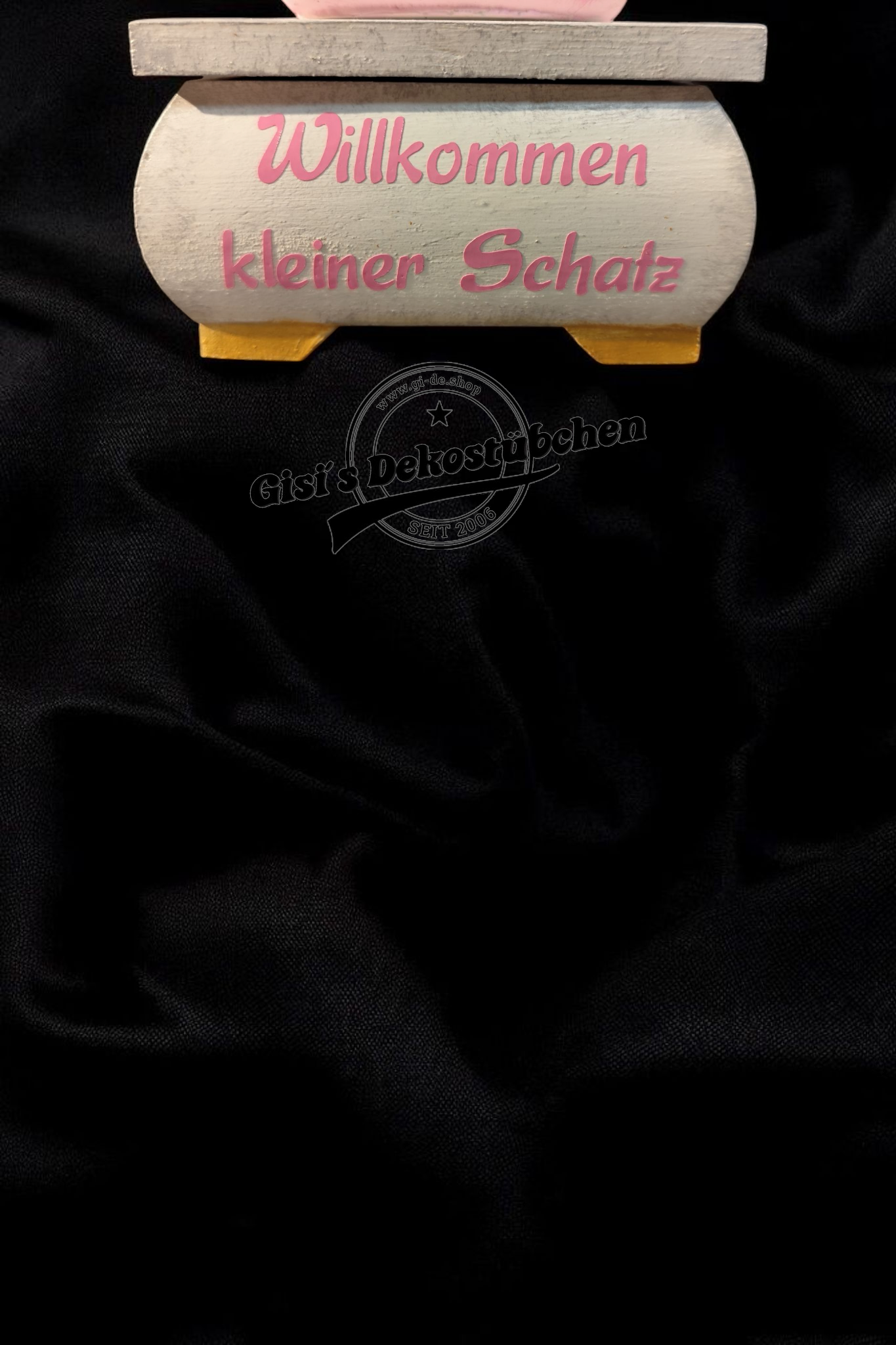 Schatztruhe mit Babyfigur handgemachte