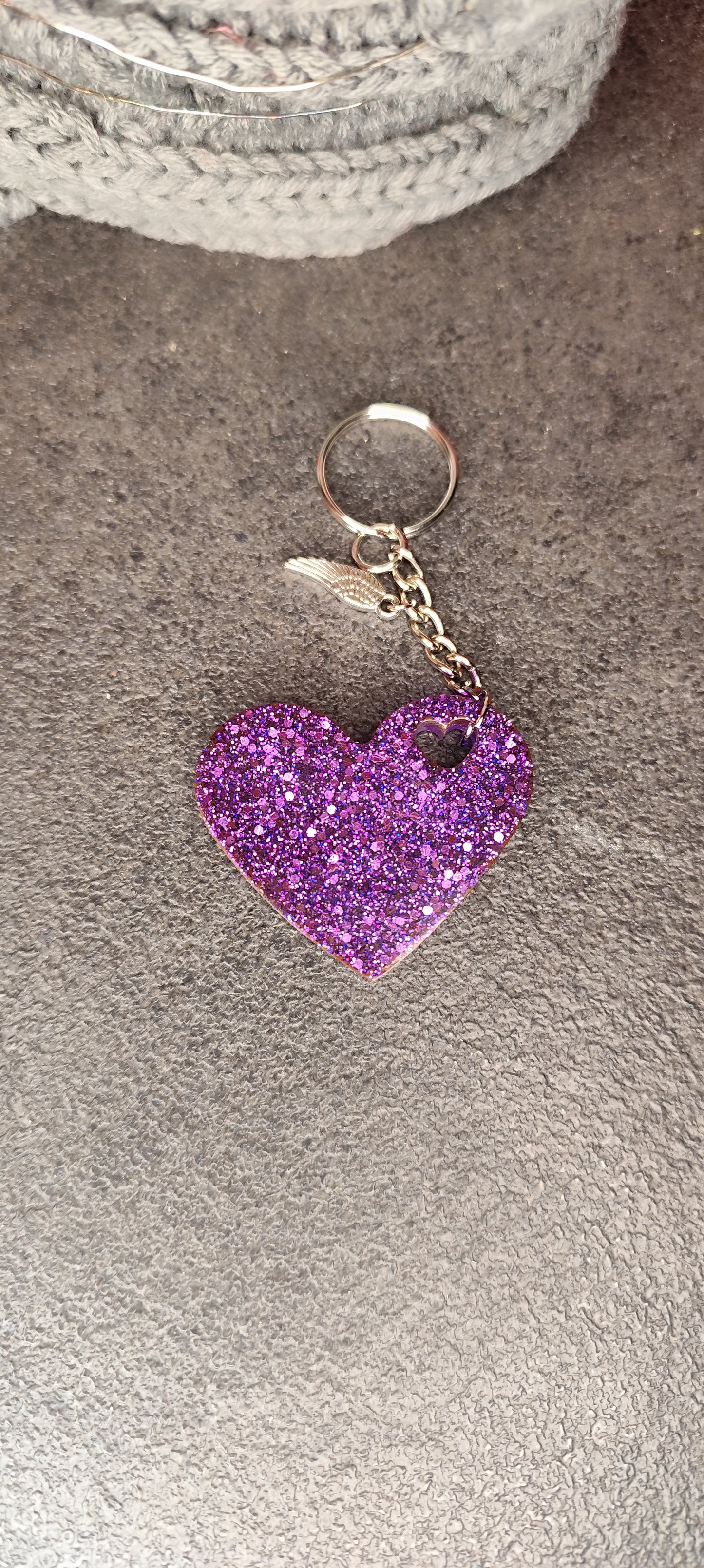 Schlüsselanhänger Epoxy Herz Resin Liebe