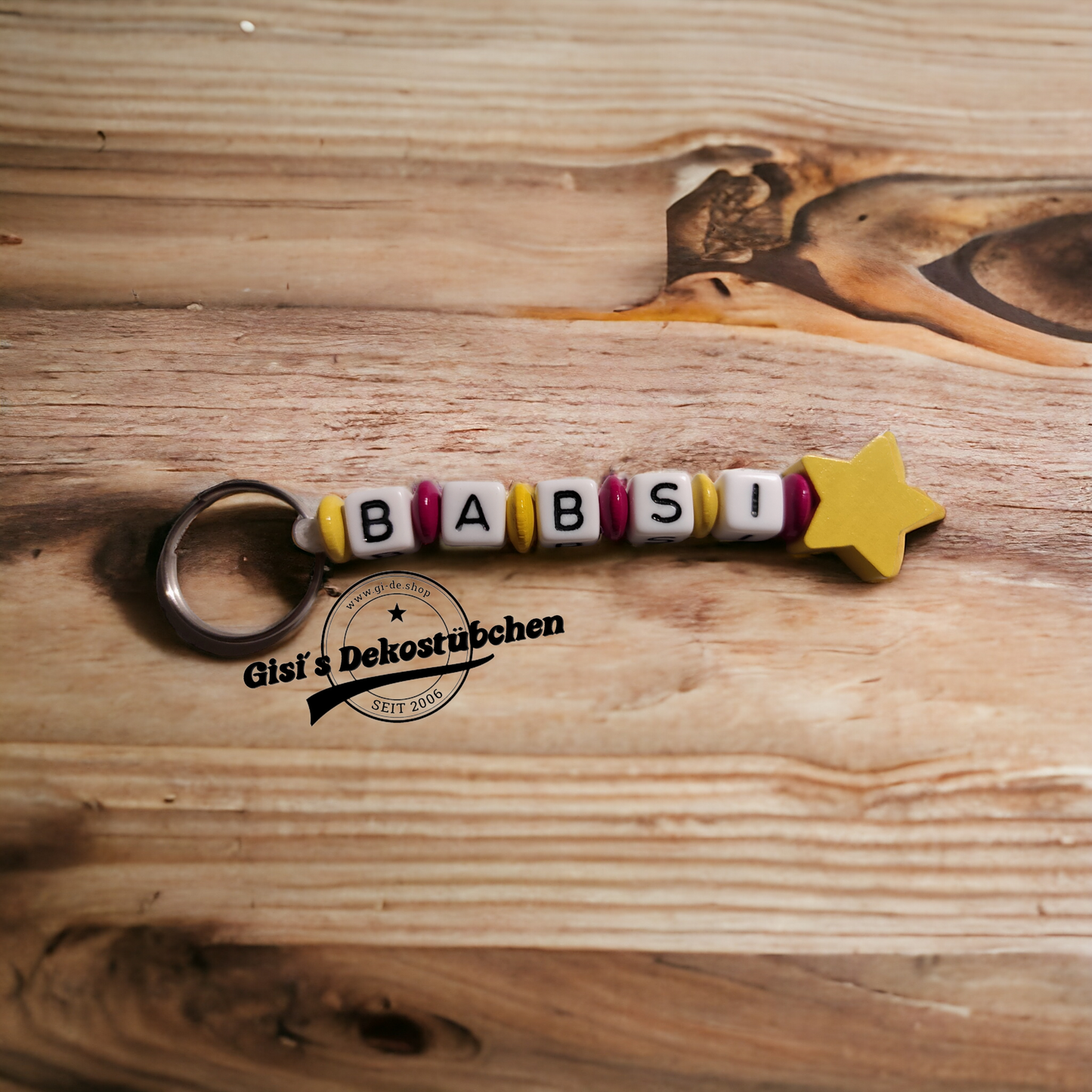 Schlüsselanhänger mit Namen Motiv Stern