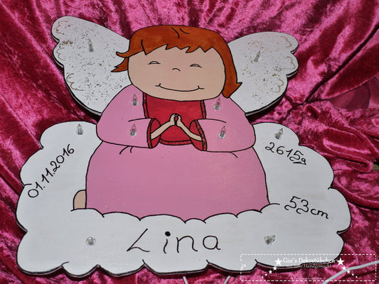 Schlummerlicht Engel Geburt Wandlicht Lampe mit LED