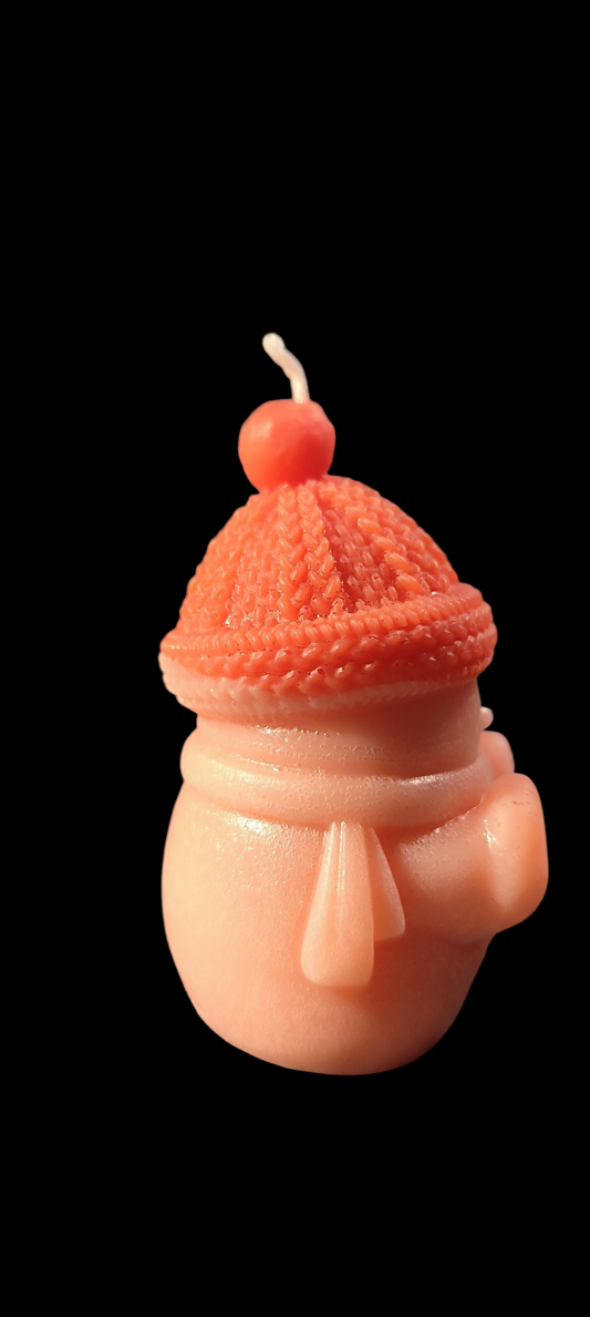 Schneemann Kerze aus Paraffinwachs – Wunschfarbe & Wunschduft wählbar