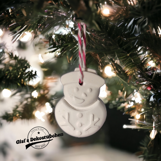 Schneemann, Keramik Weihnachten, Christbaumschmuck, Wohndeko