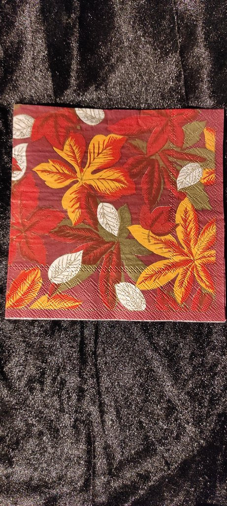 Serviette Herbst gold rot weiß orange